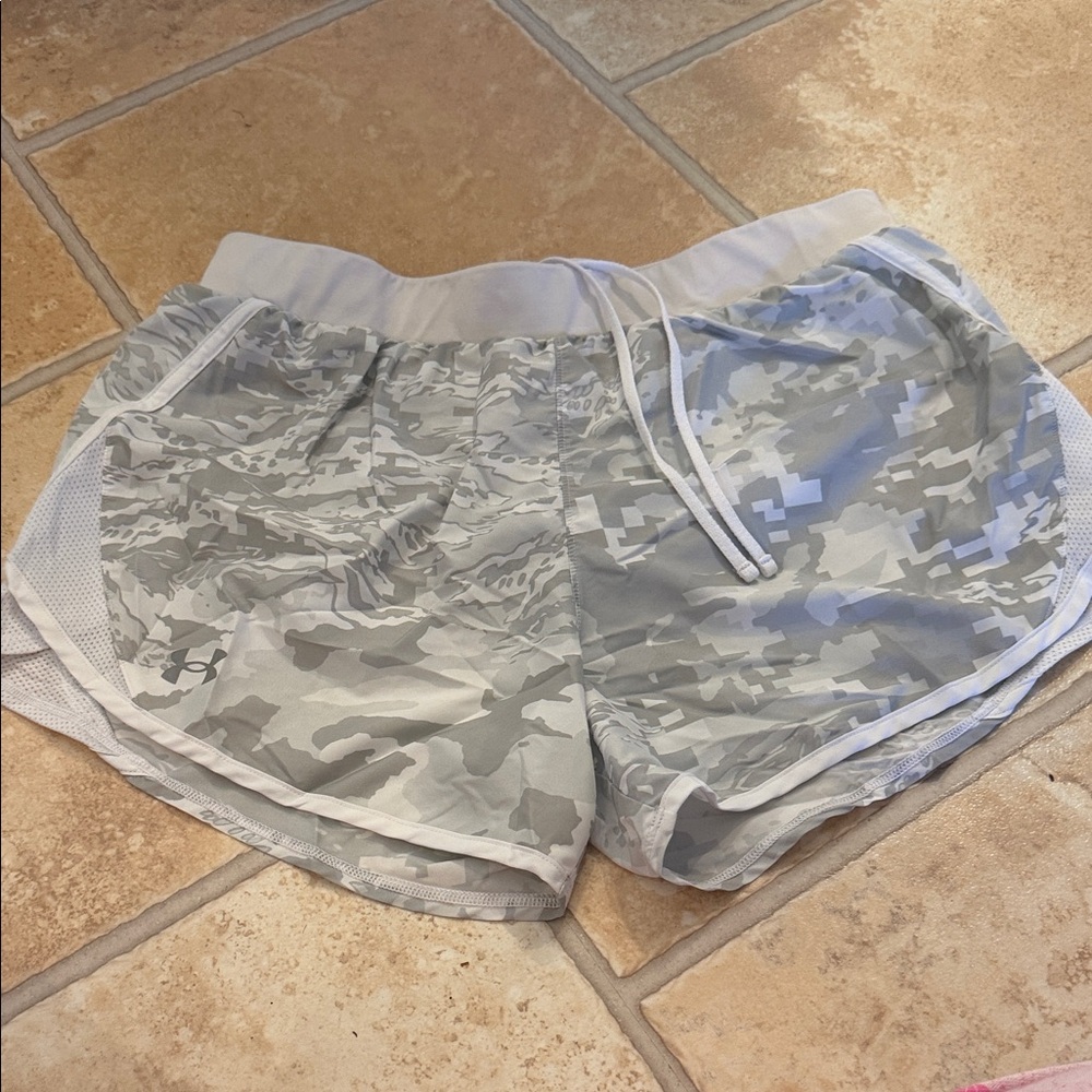 Under Armour Women's Camo Athletic Shorts in Gray